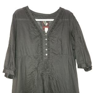 Johnny Was Black Cotton Eyelet Top